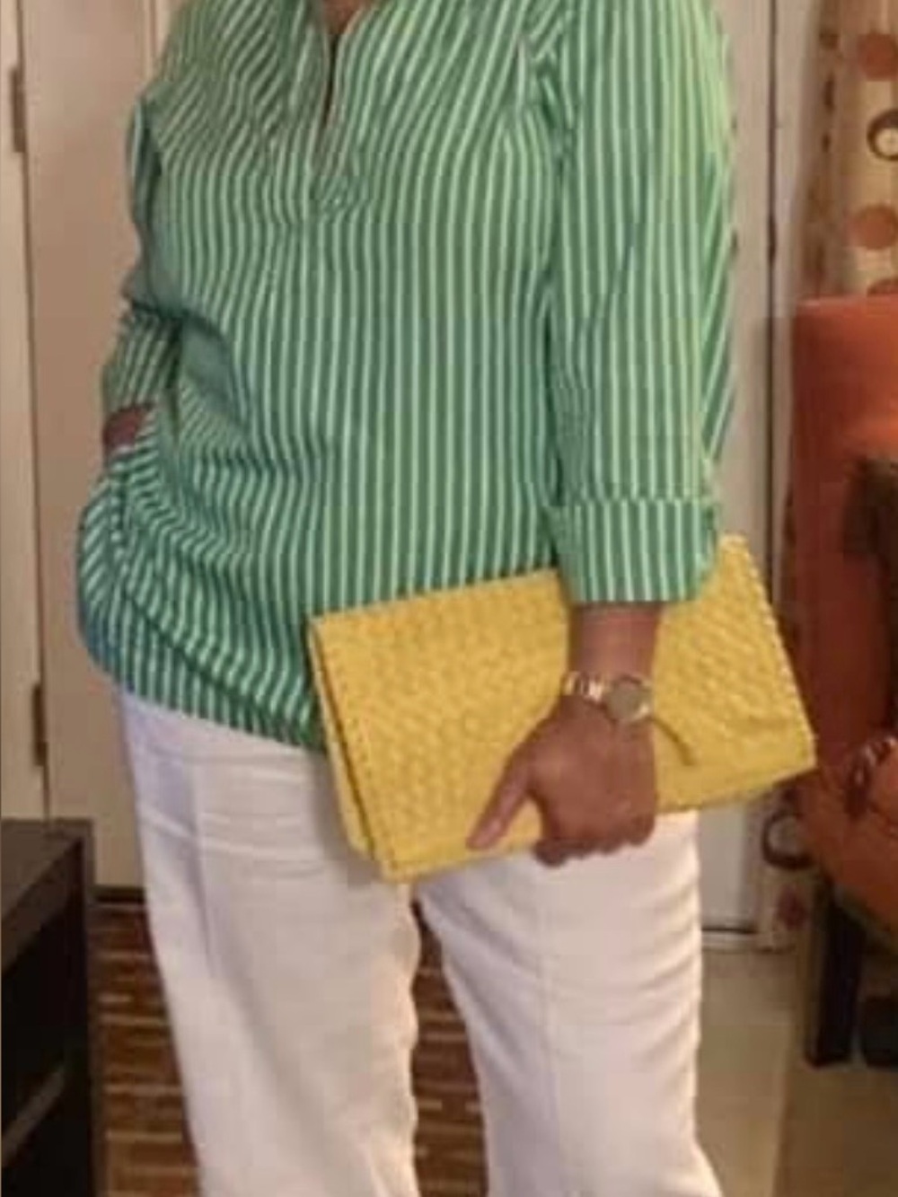 Lauren Ralph Lauren Green Stripe Popover Shirt - Picture 7 of 7